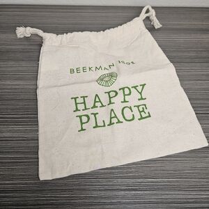 Beekman 1802 Happy Place Dryer Ball Storage Bag NEW Green print on Canvas bag
